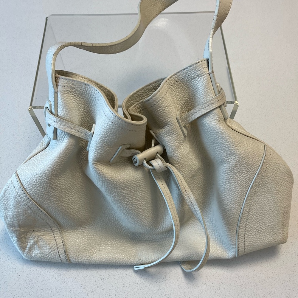 Nordstrom Cream Leather Shoulder Bag